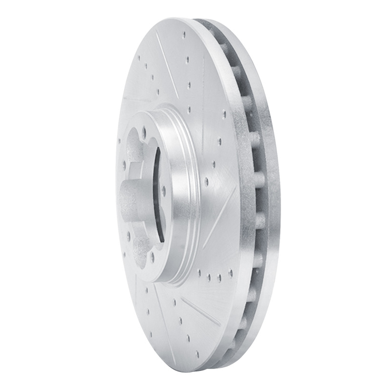 Ford Transit-150 Brake Rotor (1) - Front Right - R1 Concepts - Drilled & Slotted - Silver - `14-`19